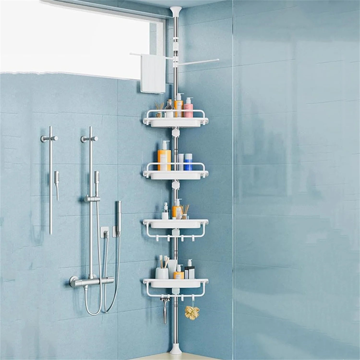Adjustable 2-Tier Under-Sink & Side Rack – Black/White Storage Organizer for Bathroom & Kitchen