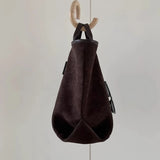 Women’s suede shoulder bag – large-capacity vintage winter handbag, stylish satchel tote purse for commuting, shopping & daily use