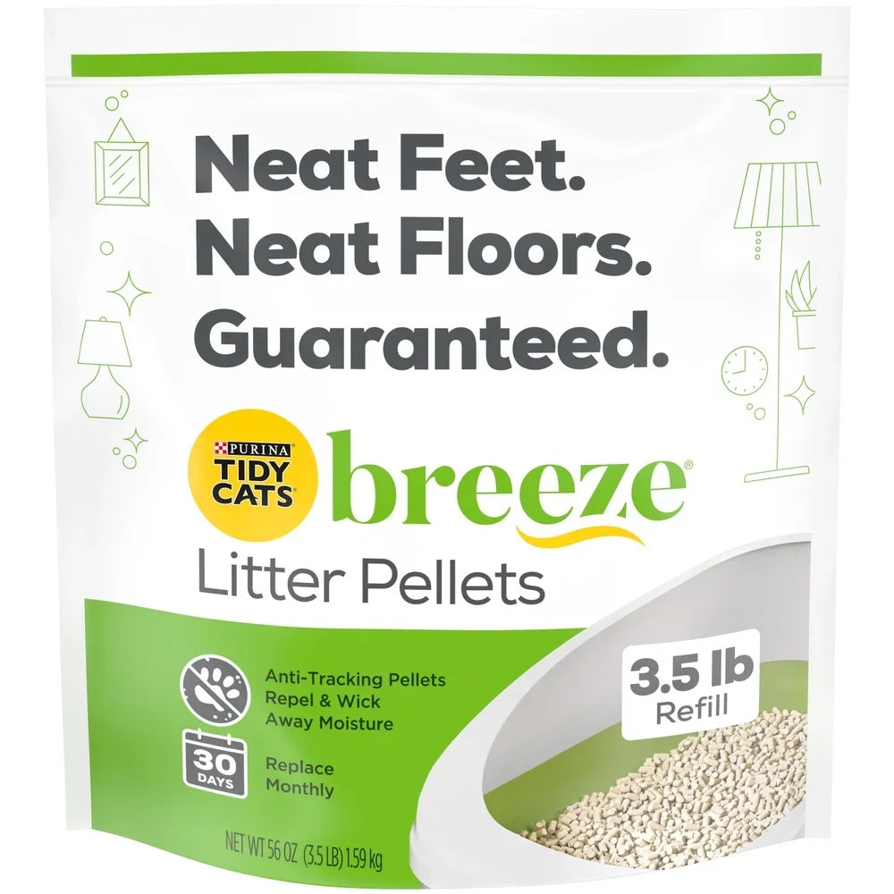 Non-Clumping Cat Litter Pellets – Low Dust, 99.9% Dust-Free Formula with Odor Control, 3.5lb Bag for Multi-Cat Homes