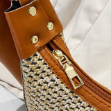 Breathable Summer Straw Crossbody Bag for Women – Fashion Woven Satchel with Zipper Closure