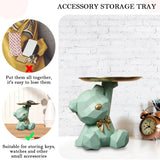 Geometric Bear Resin Sculpture with Tray – Modern Storage Figurine & Key Holder for Home, Entryway & Office Décor