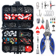 263-Piece Fishing Accessories Set with Tackle Box – Includes Pliers, Jig Hooks, Sinkers, Swivels, Snaps & Sinker Slides | Complete Fishing Kit