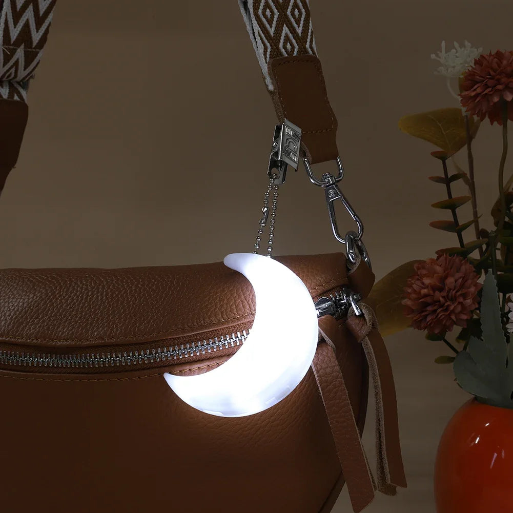 Heart-Shaped LED Purse Light – Touch Sensor Moon Bag Light with Clip, Portable Hanging Handbag Night Lamp, Gifts for Women