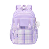 Oxford Fabric Sweet-Color Student Backpack with Plush Doll Pendant – Multi-Compartment School Bag 🏫 🎀