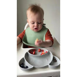 “Set of 3 Silicone Baby Bibs – Waterproof, Soft & Adjustable Unisex Feeding Bibs for 10–72 Months Toddlers (Brown, Blue, Green)”