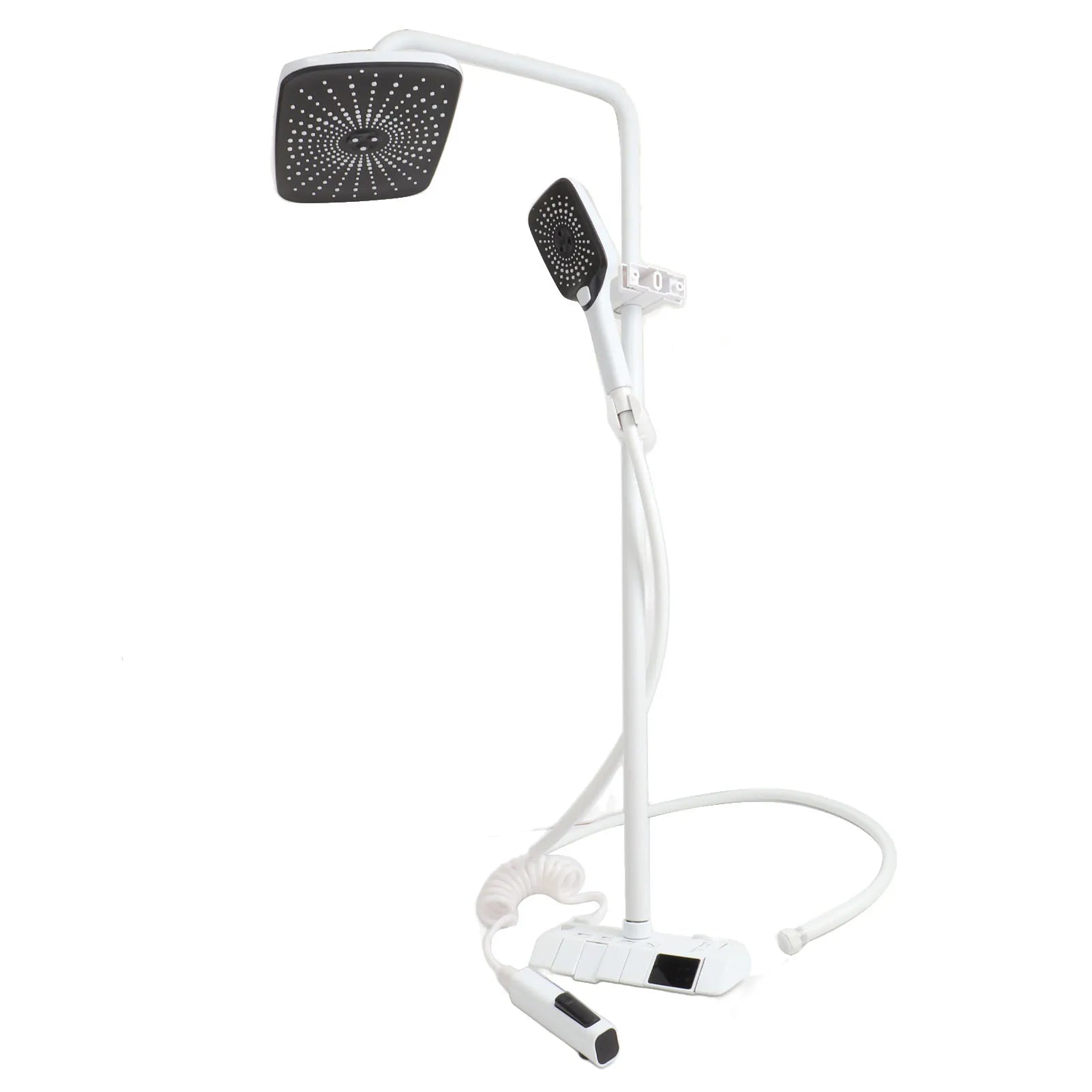 Premium Rainfall Shower Head Set with Handheld Sprayer – Push-Button Flow Control, NPT 1/2"