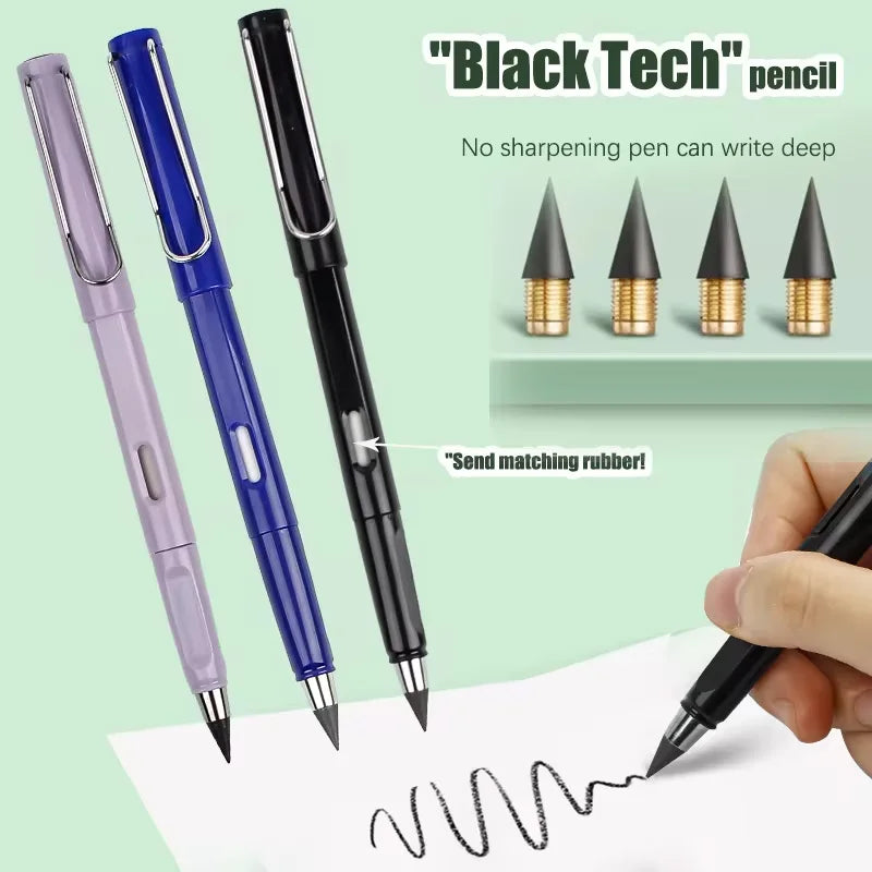 Infinity Pencils Set (17 pcs) – No Ink, No Sharpening Eternal Writing Pencils with Nib & Eraser