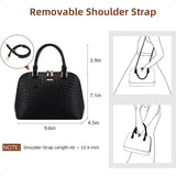 Women’s Classic Double-Zip Top Handle Dome Satchel Bag – Small Crossbody Handbag