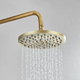 Antique Brass Shower Faucet Set – Wall-Mounted Rainfall Head with Dual Handles Hot & Cold Mixer Tap