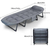 Niceway 6 Adjustable Positions Camping Cot with Mattress & Pillow for Adults 550LBS Heavy Duty Sleeping Cot Outdoor Folding Bed - PulinGO
