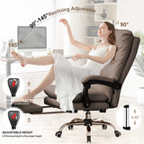 💺 Comfortable High-Back Office Chair – Leather Executive Desk Chair with Footrest & Swivel Function for Home & Gaming