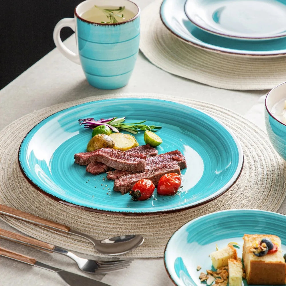 Vancasso Bella 16-Piece Porcelain Dinnerware Set – Vintage Ceramic Plates, Bowls & Mugs (Service for 4)