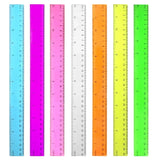 Colorful Transparent Plastic Rulers – 7-Pack School Ruler Set