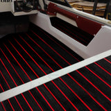 EVA Foam Faux Teak Mat – Anti-Skid Boat Deck Mat, Self-Adhesive Marine Floor Carpet 240×90cm (Black)