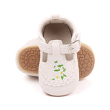 Cute Baby Girls’ Bowknot Mary Jane Shoes – PU Leather First Walker Flats with Non-Slip Sole for Toddler Princesses