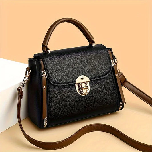 Women’s PU Leather Small Handbag – Fashion Shoulder & Crossbody Bag with Top Handle, Designer Daily Shopping Pouch