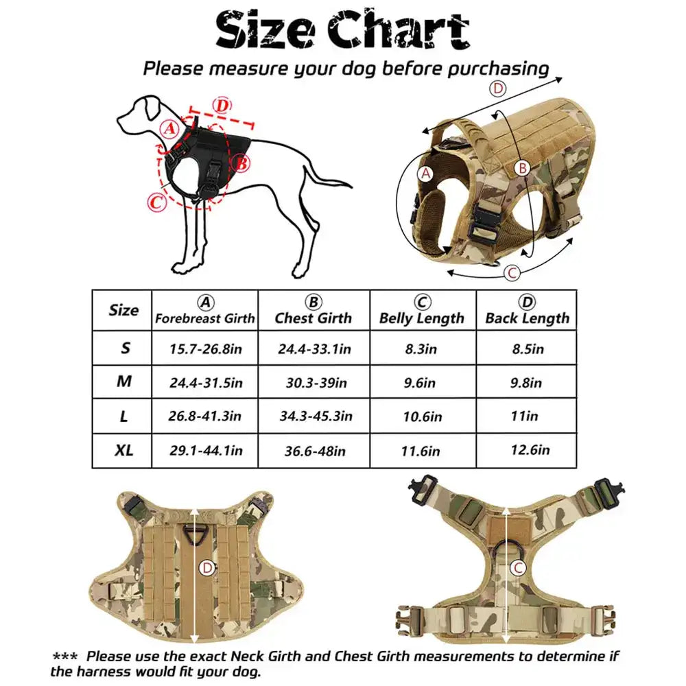 Large Dog Harness & Leash Set – Training & Walking Vest with Collar for German Shepherd, Malinois & Medium/Large Dogs