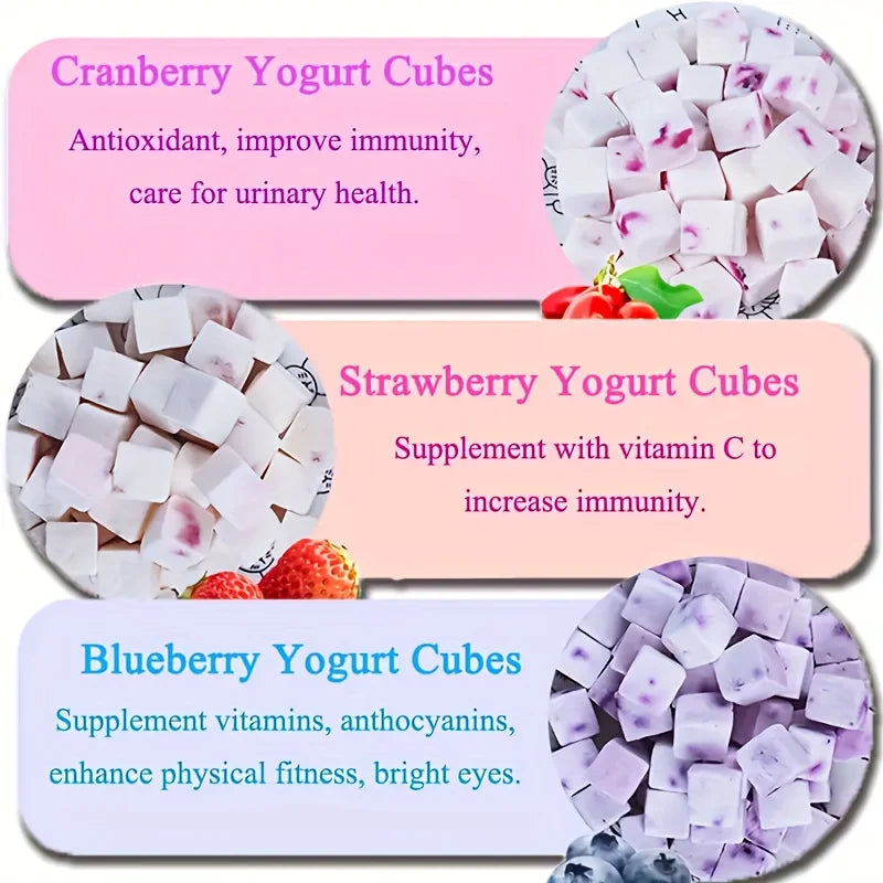 Fruit & Yogurt Cubes – Healthy Dog & Cat Treats, Nutritious, Easily Digestible Snacks (100g / 3.53oz)