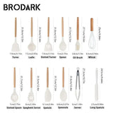 44pcs Silicone Kitchen Utensil Set with Wooden Handles – Heat Resistant