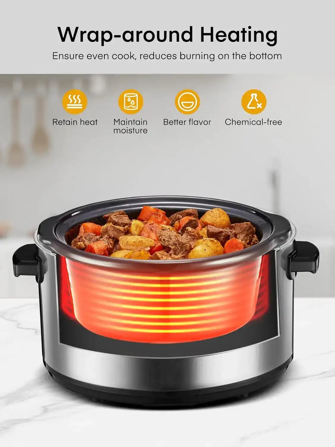 6-Quart Programmable Slow Cooker – Adjustable Temperature & Timer with Ceramic Inner Pot