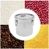 21 L Stainless Steel Large Capacity Food Storage Bin – Airtight Rice & Grain Container with Silicone Seal & Lock Clips