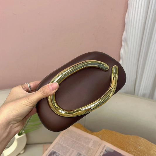 Women’s Retro PU Leather Clutch Bag – Elegant Evening Party Shoulder Crossbody Purse with Chain Strap & Phone Holder