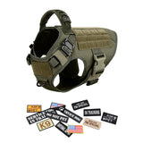 Military Tactical Large Dog Harness Set – Training Vest with Collar, Leash, Bags & Patches for Malinois & Large Breeds
