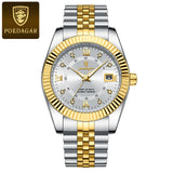POEDAGAR Luxury Sport Men’s Watch – Waterproof Stainless Steel Quartz Wristwatch with Date & Luminous Display