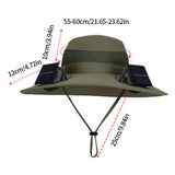 Outdoor Camping & Fishing Solar Fan Hat – Unisex Portable Wide Brim Fisherman Cap with Solar-Powered Cooling Fan