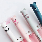 Animals Panda Erasable Gel Pen Set – 12-Piece 0.5 mm Blue/Black Ink Cartoon Stationery Kit