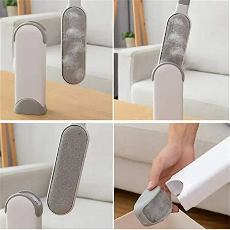 Clothes & Fabric Hair Removal Brush Set – Electrostatic Lint-Sticker & Suction Large Double-Pack