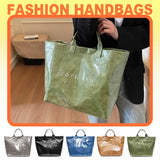 Large-Capacity PVC & PU Leather Tote Bag – Fashion Shoulder Handbag for Work, Shopping & Dates