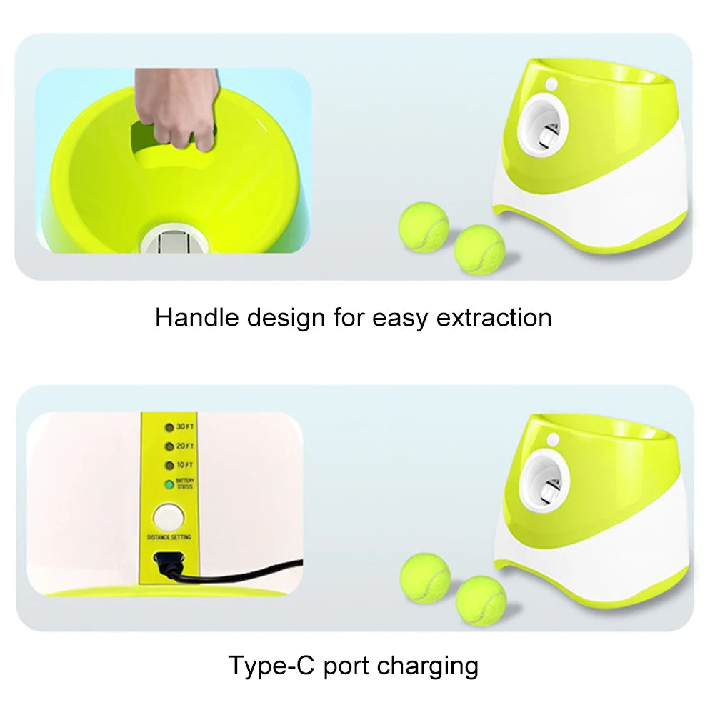 Automatic Dog Tennis Ball Launcher – Rechargeable Interactive Throwing Machine for Fun Training & Play