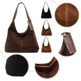 Soft Slouchy Suede Hobo Bag – Magnetic Closure Shoulder Bag for Women