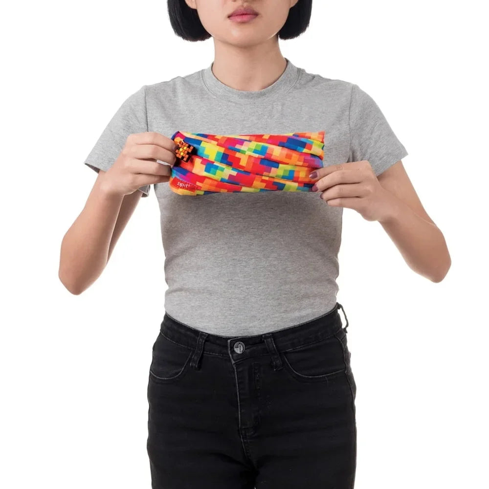 Washable Polyester Pencil Case – Extra Wide Diagonal Opening (Holds 30 Pens)