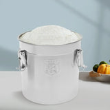 21 L Stainless Steel Large Capacity Food Storage Bin – Airtight Rice & Grain Container with Silicone Seal & Lock Clips
