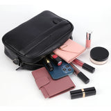 Men’s Leather Crossbody Shoulder Bag – Classic Pattern Small Square Satchel with Wide Strap for Casual, Business, Travel & Work