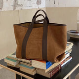 Women’s Suede Tote Bag – Large-Capacity Vintage Winter Shoulder Handbag for Shopping, Work & Daily Commute