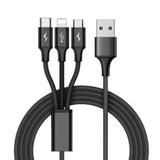 Universal 3-in-1 Fast USB Charging Cable – Multi-Function Cell Phone Charger Cord with Lightning, USB-C & Micro USB Connectors