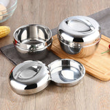 Portable Stainless Steel Thermo-Insulated Food Container – Round Bento Lunch Box (SCVD889)