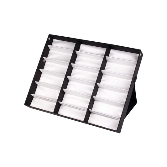 18-Slot Glasses Display Stand – Tilted Eyewear Organizer Box & Sunglasses Storage Tray for Eyeglass Collection