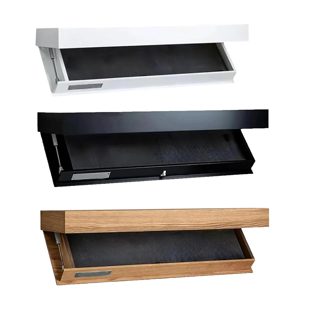 “Wooden Concealed Floating Shelf with Secret Compartment – Wall-Mounted Hidden Storage Rack for Books, Wine & Decor”