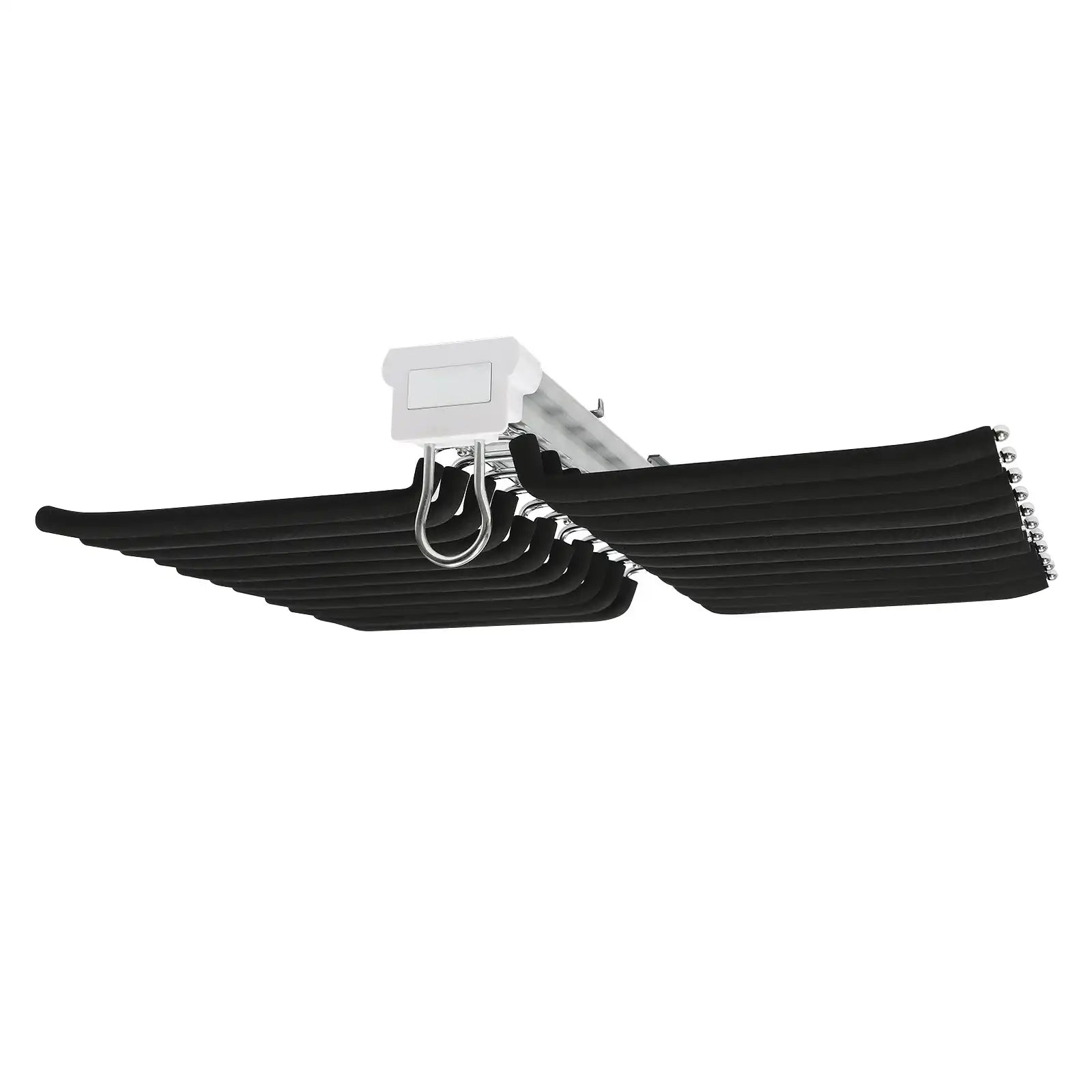 22-Arm Pull-Out Trousers Rack Steel Pants Hanger Bar Slide-Out Closet Organiser (Black)