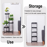 “Metal Flower Pot Rack Plant Stand – 3/4 Tier Garden Planter Corner Shelf for Indoor & Outdoor Storage & Display”