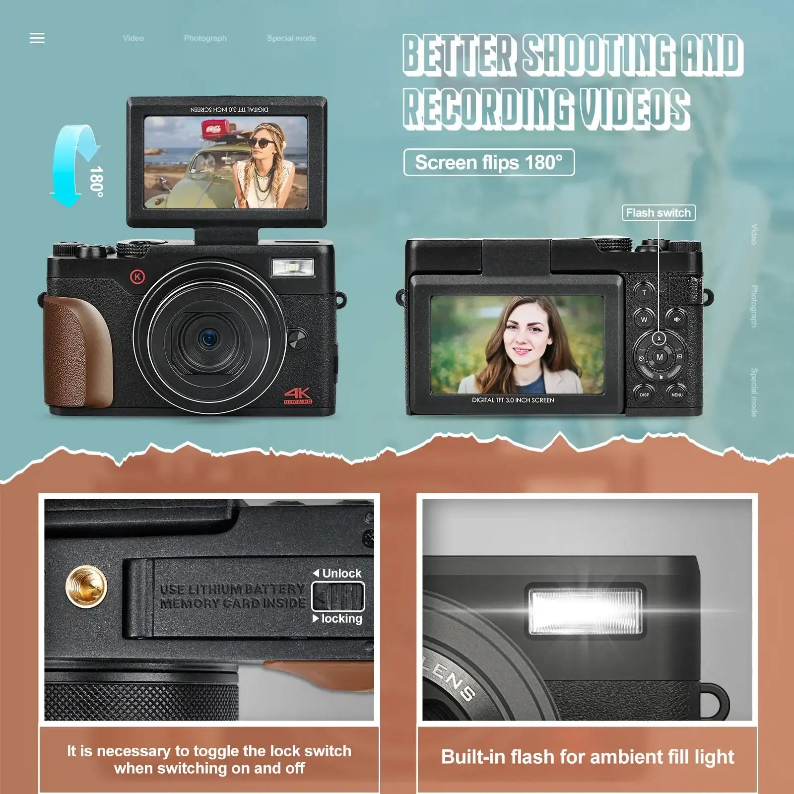 56MP 4K Autofocus Digital Camera with 18X Zoom, 32GB TF Card & Dual Batteries 📸✨