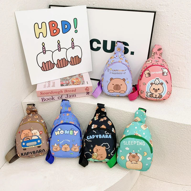 Capybara Doll Crossbody Bag – Adorable Kawaii Chest Pouch for Kids