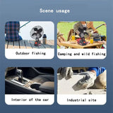 20,000 mAh Portable Camping Fan – 6″ Wireless Outdoor Metal Fan with Dual Batteries