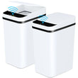 “2-Pack 12L Automatic Trash Cans – Touchless Motion Sensor Slim Bins with Lids for Bathroom, Bedroom, Office & Living Room (White)”