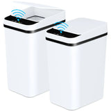 “2-Pack 12L Automatic Trash Cans – Touchless Motion Sensor Slim Bins with Lids for Bathroom, Bedroom, Office & Living Room (White)”