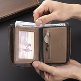 Premium Retro Short Wallet for Men – Stylish PU Leather Zipper Wallet with Multi-Function Design & Durable Craftsmanship